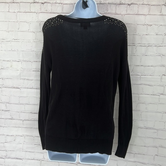 A.N.A A New approach shoulder bling black sweater shirt size medium - Picture 3 of 8